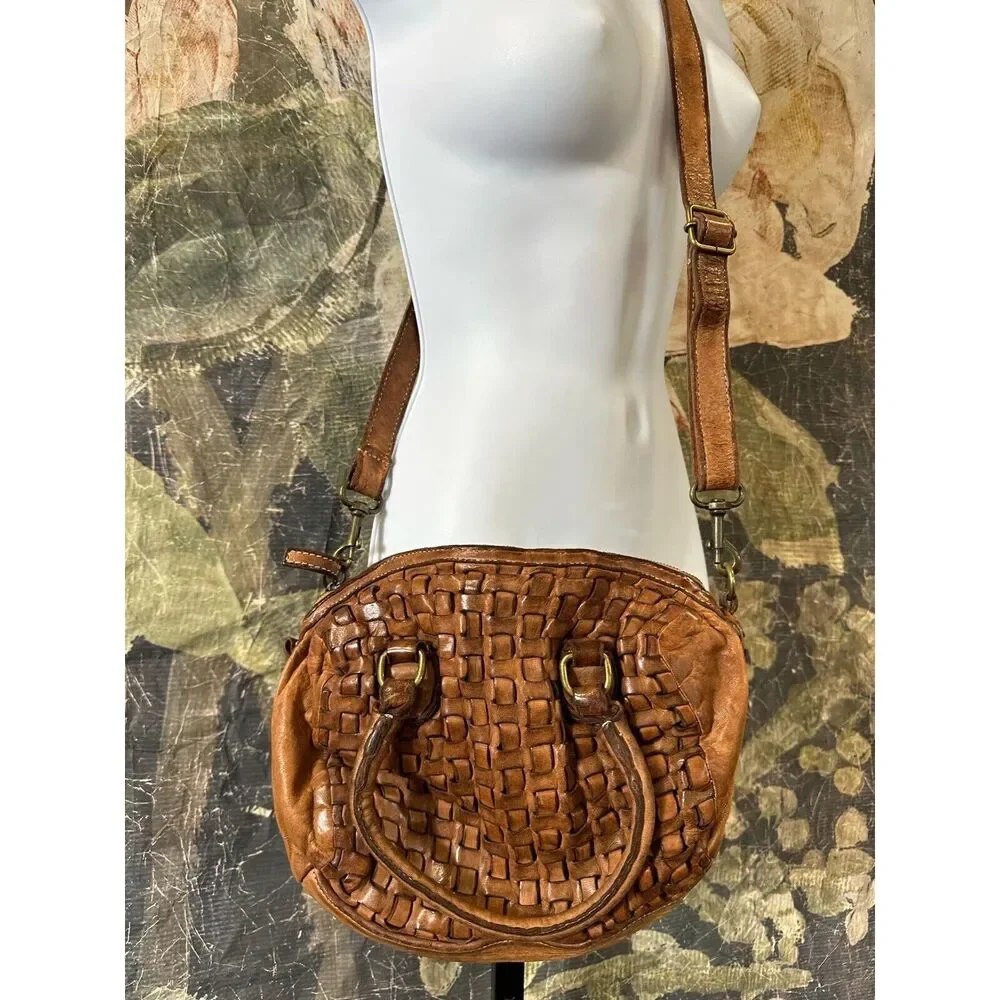Langellotti Woven Leather Slouchy Hobo Shoulder Bag